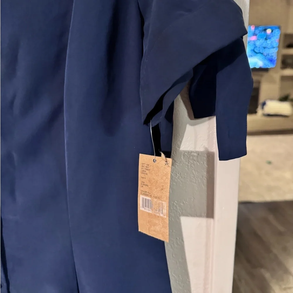 Daniel Cremieux Navy Blue A-Line Midi Dress - Picture 3 of 5